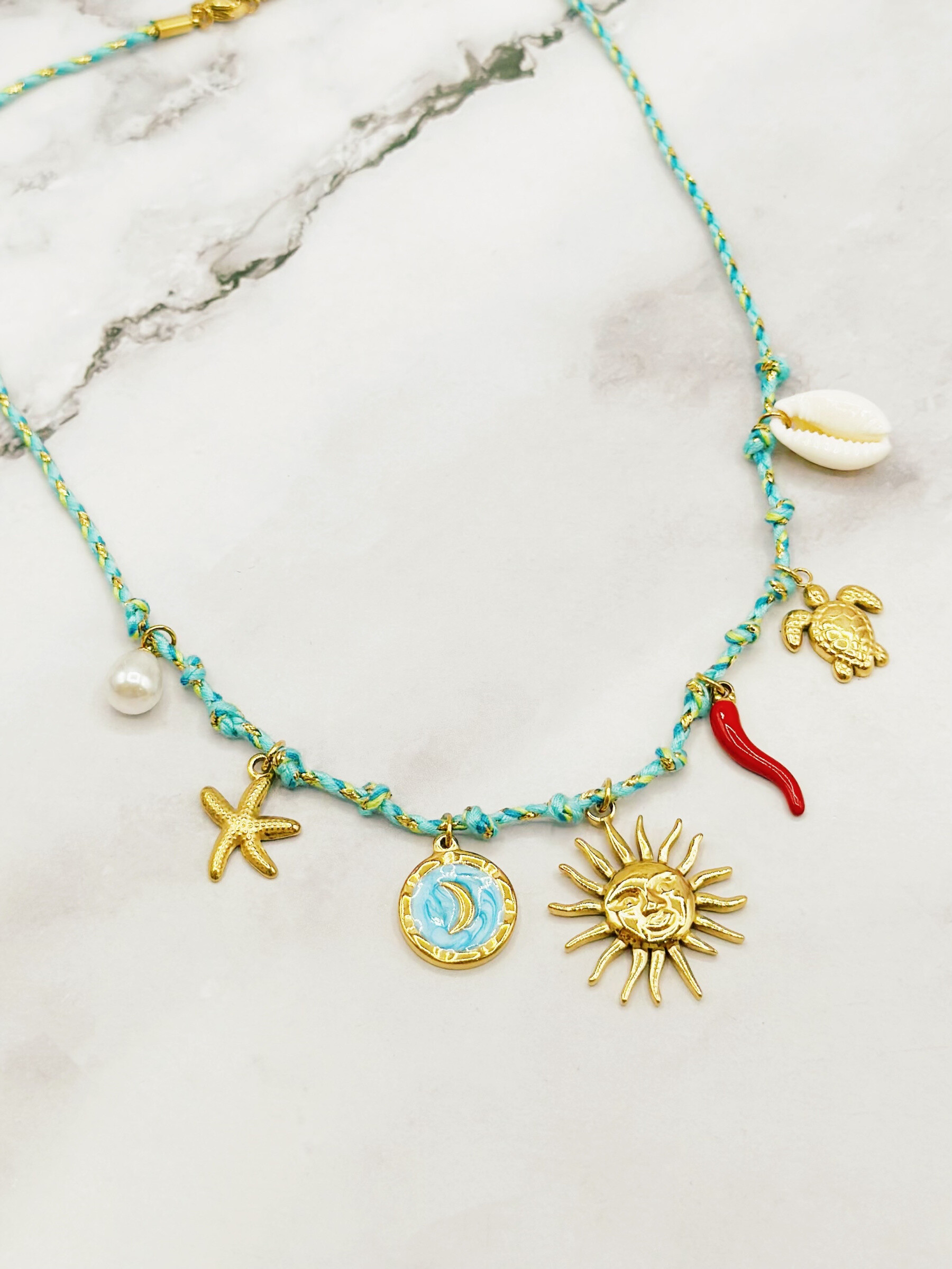 Grossista Emily - Collana regolabile con charms in acciaio inossidabile