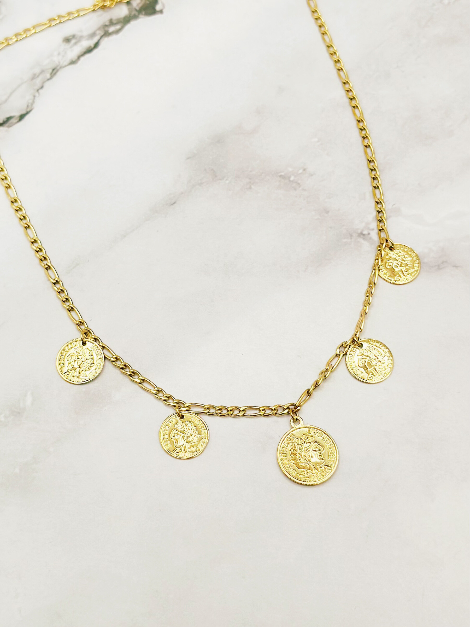 Collana regolabile con charms in acciaio inossidabile - Immagine principale