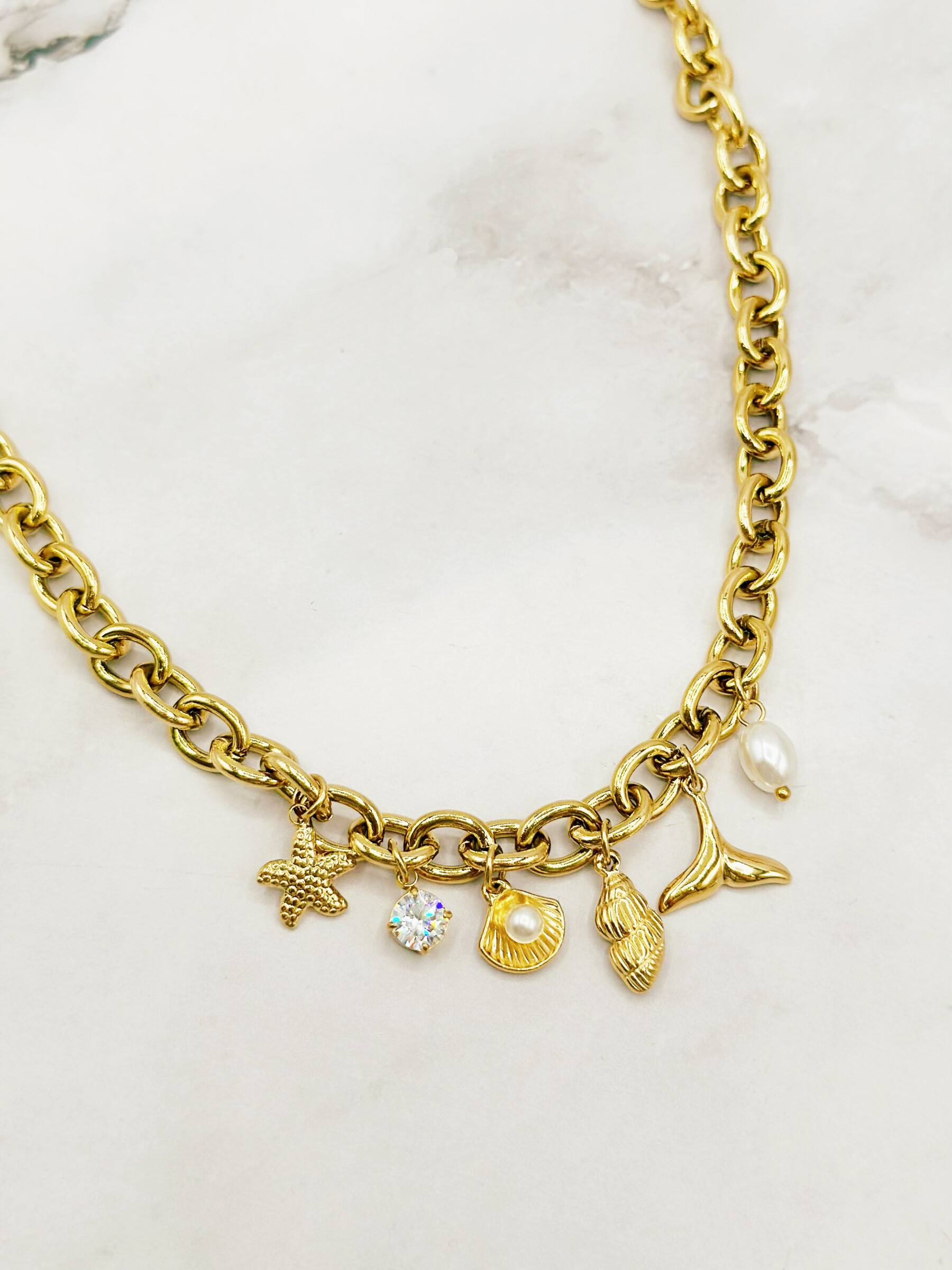 Grossiste Emily - Collier ajustable en acier inoxydable Charms