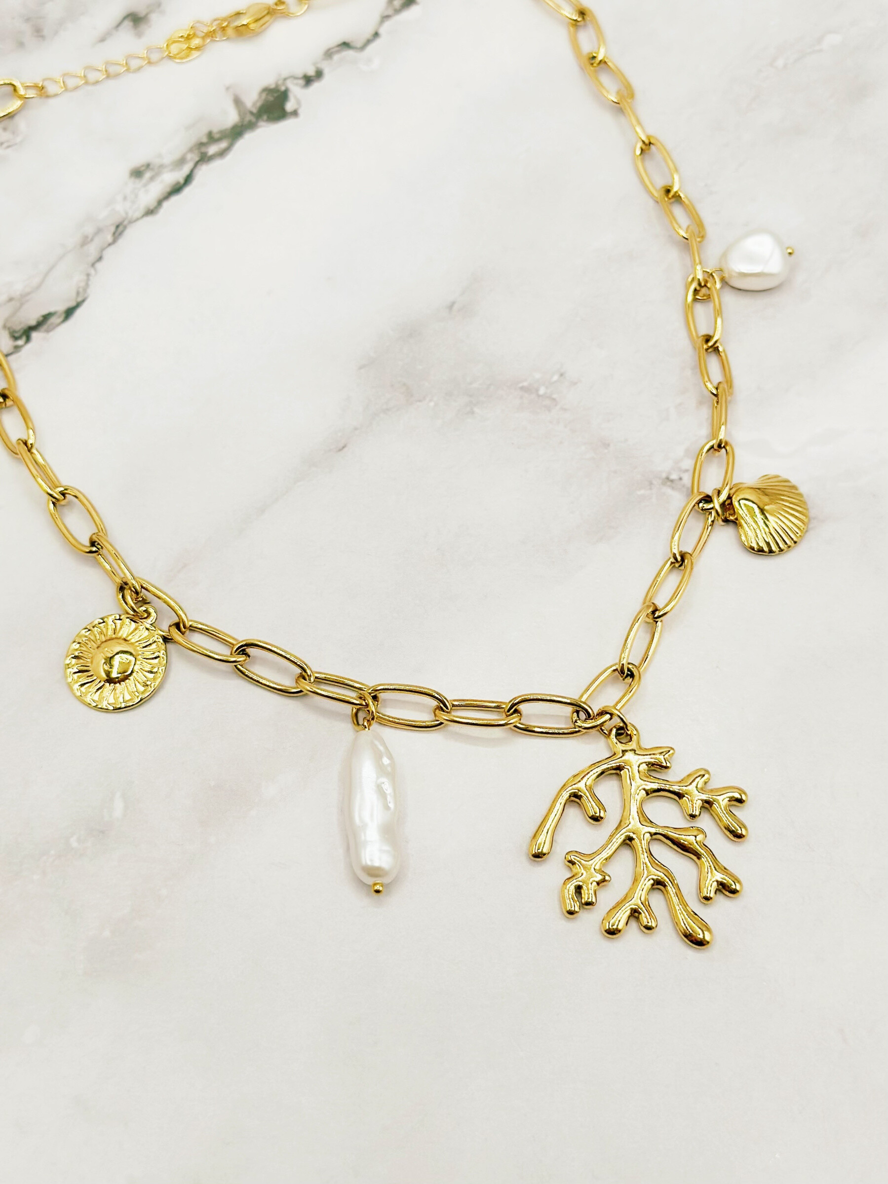 Grossiste Emily - Collier ajustable en acier inoxydable Mer Charms
