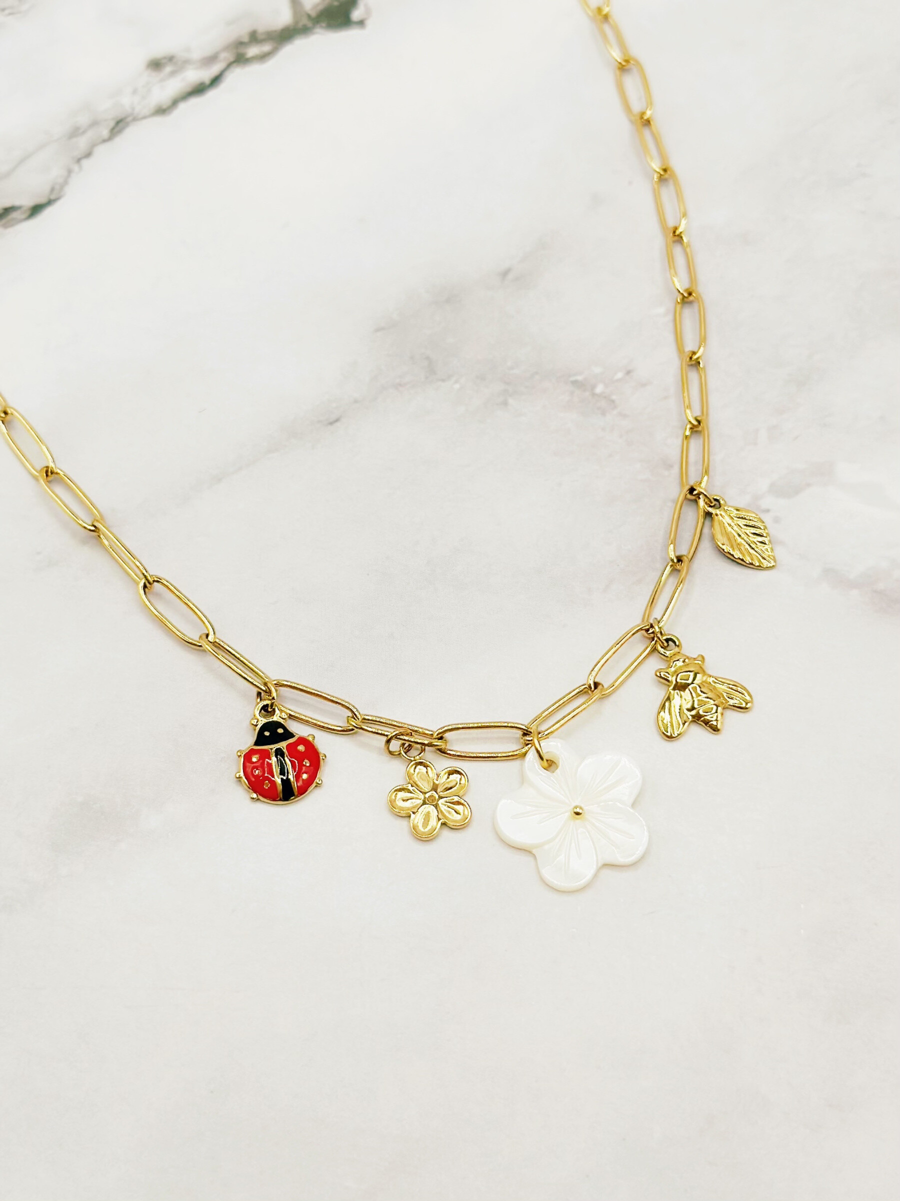 Wholesaler Emily - Adjustable stainless steel necklace Charms