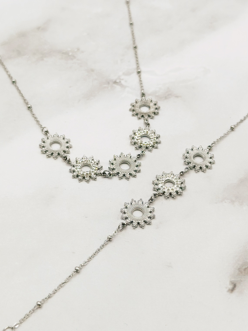 Mayorista Emily - Conjuntos de joyas de acero inoxidable Floración Radiante