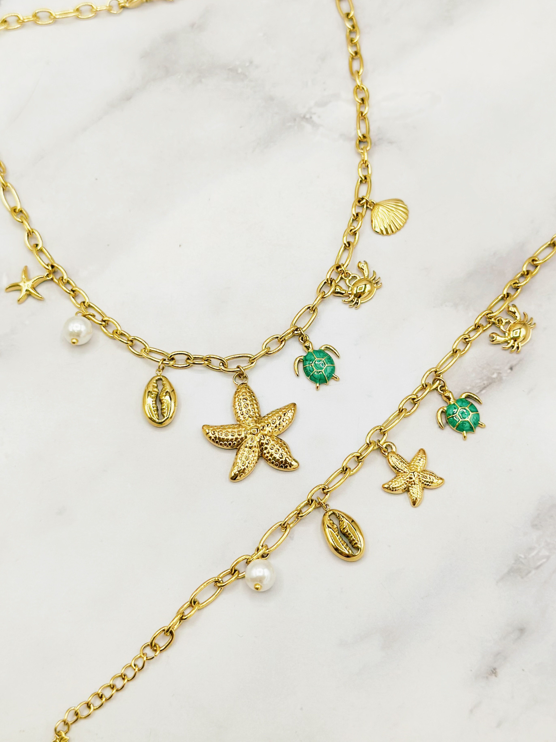 Mayorista Emily - Conjunto de joyas de acero inoxidable Marine