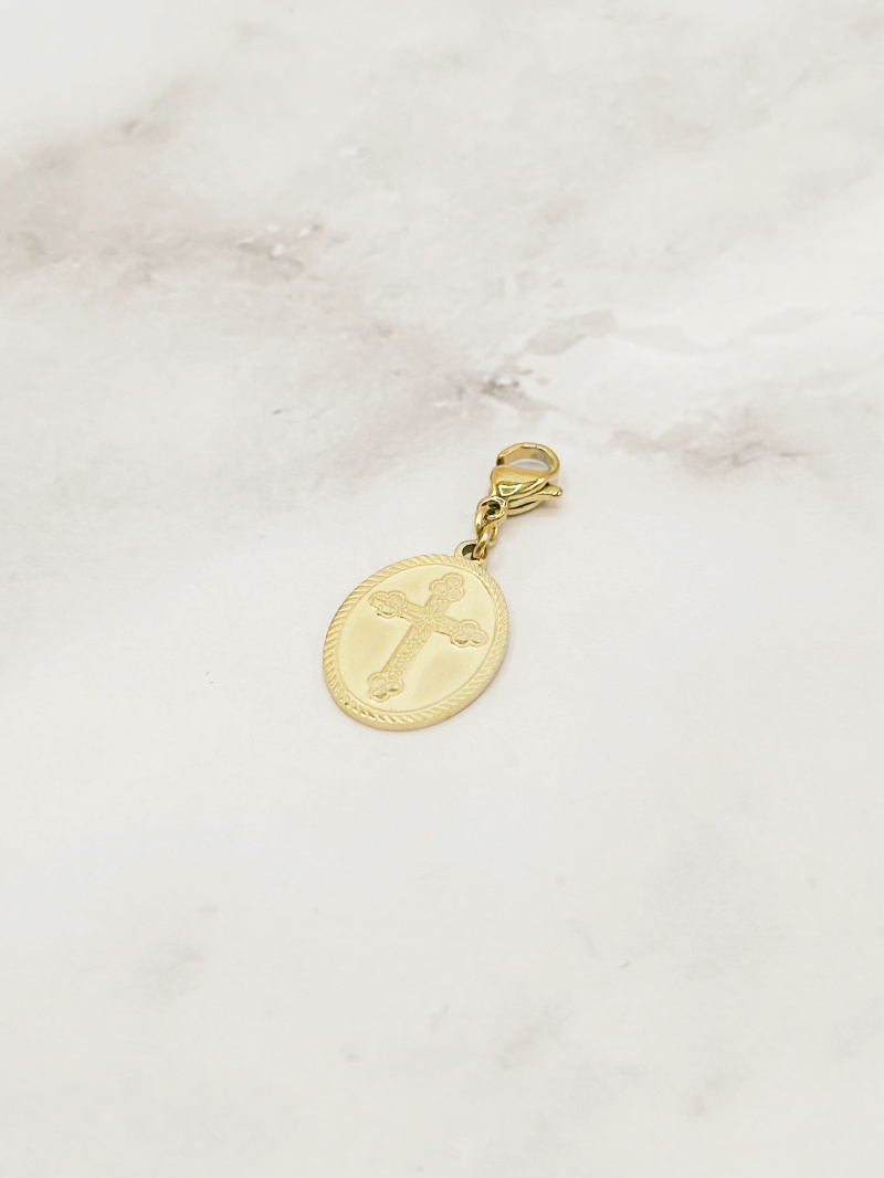 Mayorista Emily - Charm de Cruz de Acero Inoxidable