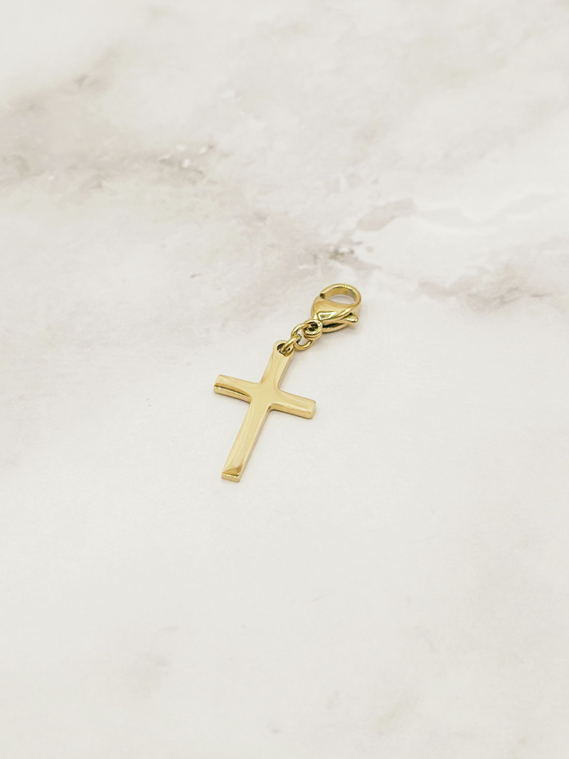 Mayorista Emily - Charm de Cruz de Acero Inoxidable
