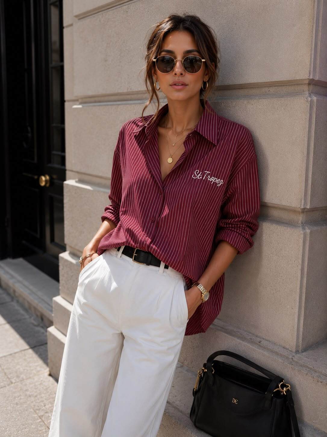 Grossista Emma & Ashley design - Camicia Donna Oversize a Righe St. Tropez | Collezione Pre-Autunno/Inverno