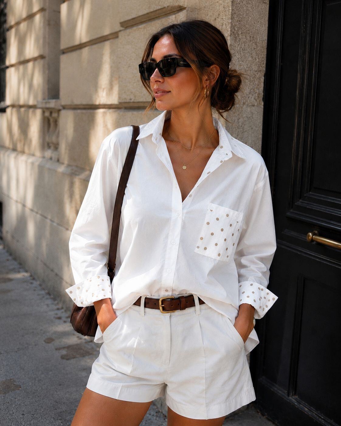 Grossista Emma & Ashley design - Camicia oversize con dettagli a pois