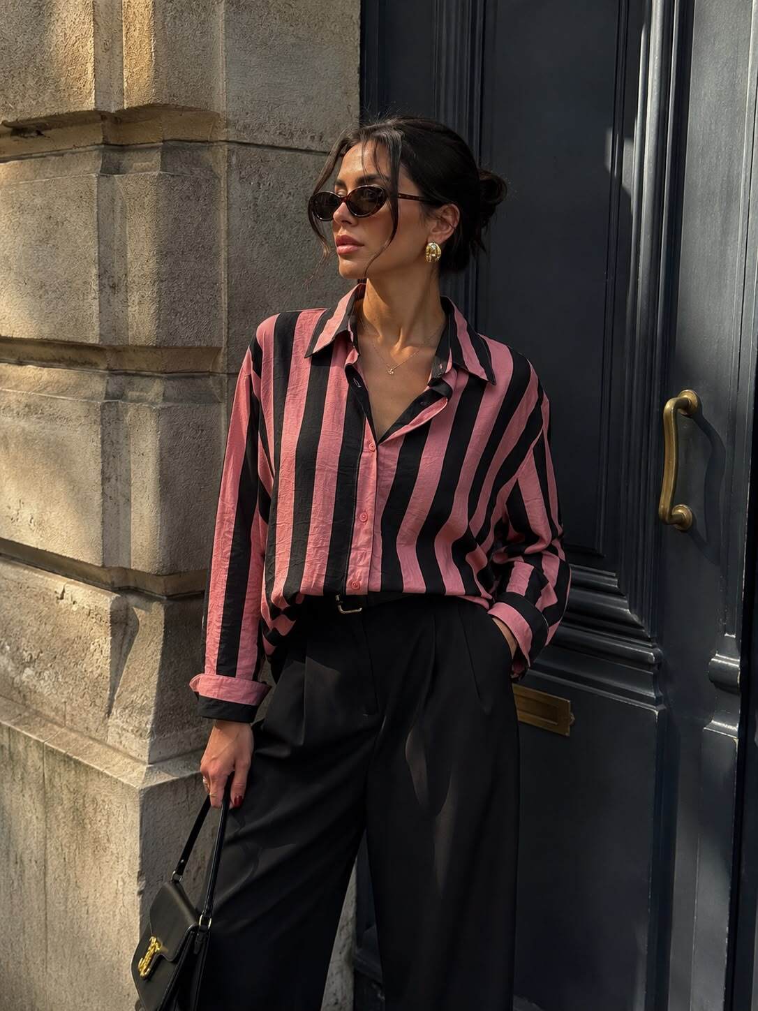 Grossista Emma & Ashley design - Camicia Oversize a Righe – Collezione Pre-Autunno / Inverno