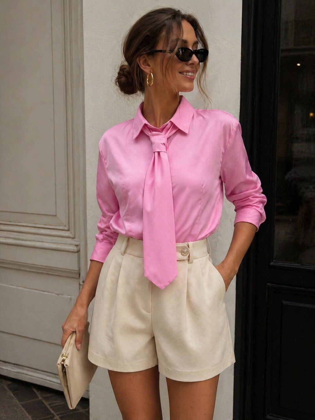 Wholesaler Emma & Ashley design - SHIRT WITH REMOVABLE TIE – CHIC & TRENDY STYLE