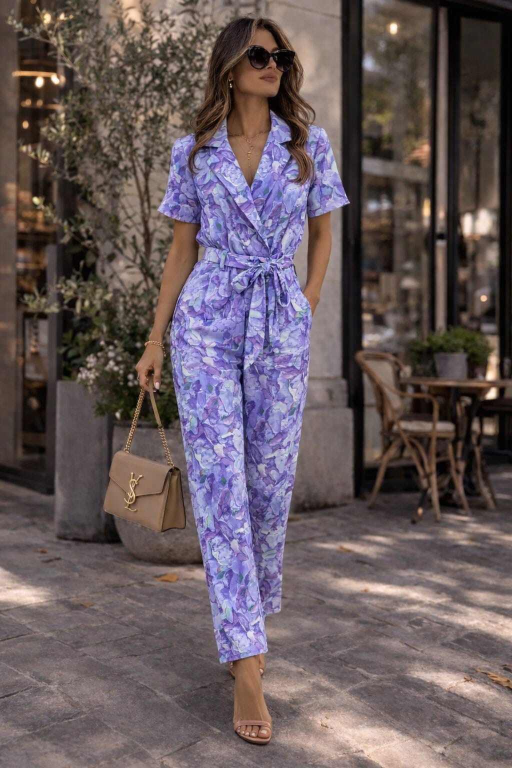 Mayorista Emma & Ashley design - Mono cruzado estampado – Elegancia fluida y silueta alargada