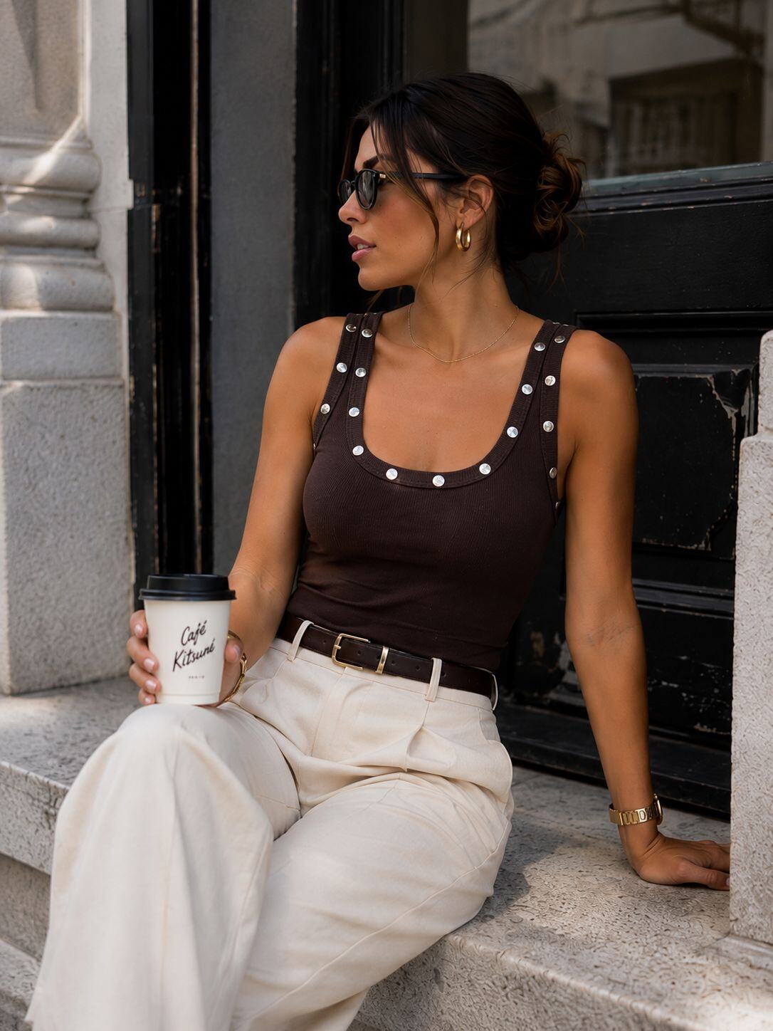 Grossiste Emma & Ashley design - Débardeur Femme Côtelé à Clous – Coupe Ajustée
