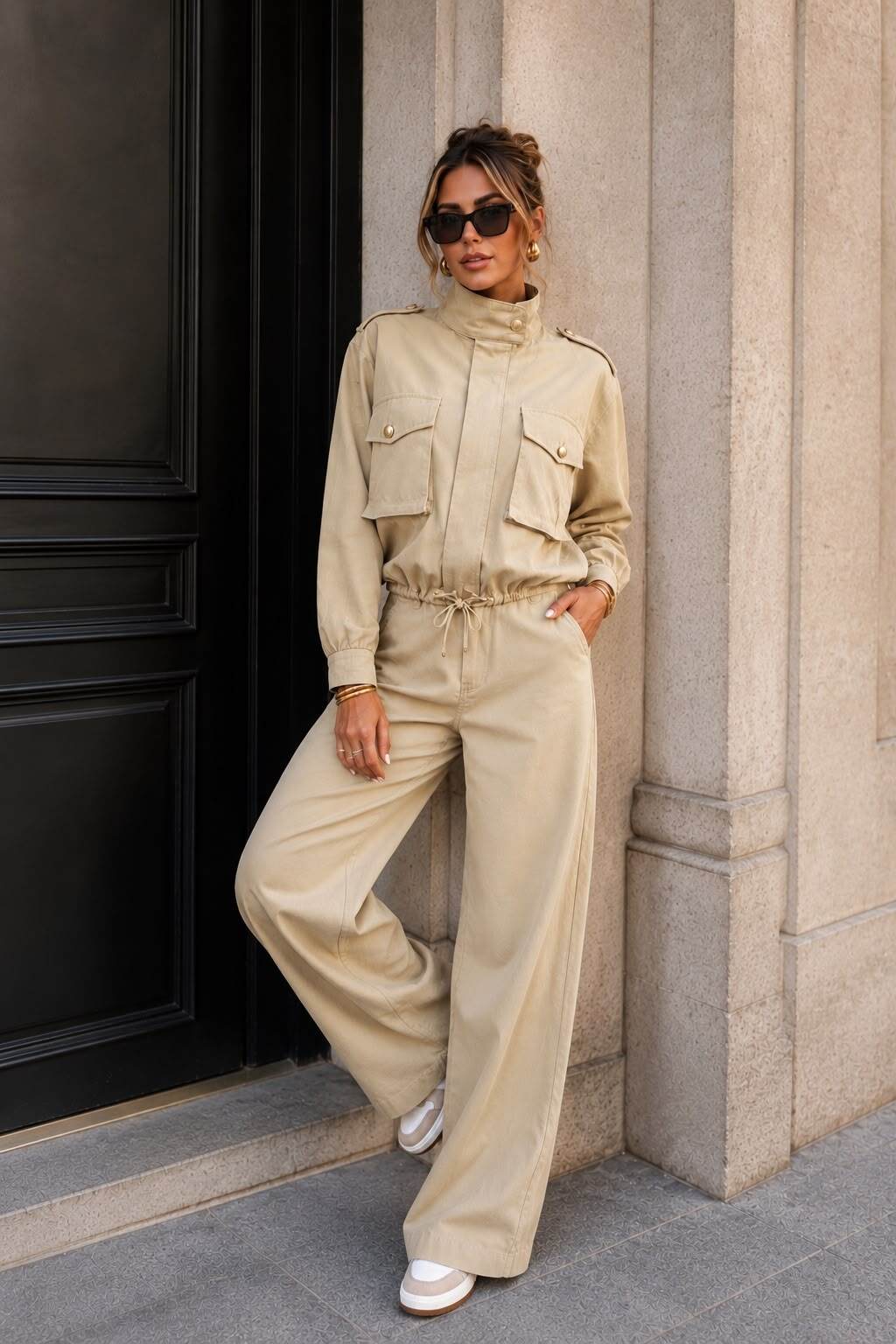 Grossista Emma & Ashley design - Completo Donna Stile Cargo – Giacca Utility e Pantaloni Larghi