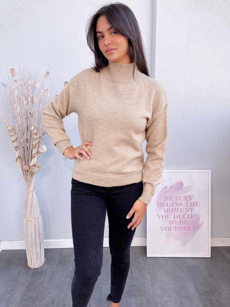 Wholesaler Emma & Ashley design - LOOSE MOCK NECK SWEATER WITH LONG SLEEVE