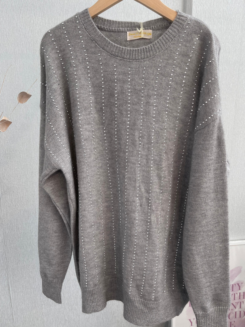 Wholesaler Emma & Ashley design - OVERSIZED STRASS SWEATER