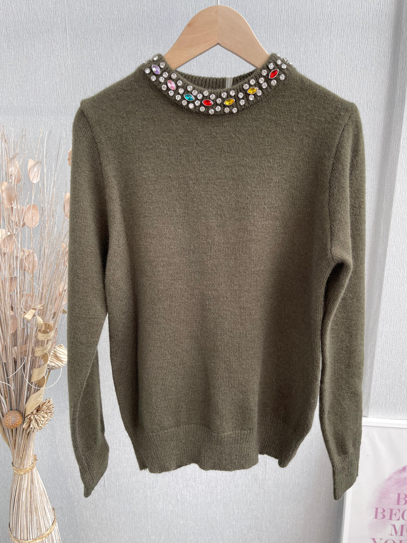 Wholesaler Emma & Ashley design - ROUND NECK SWEATER WITH STRASS