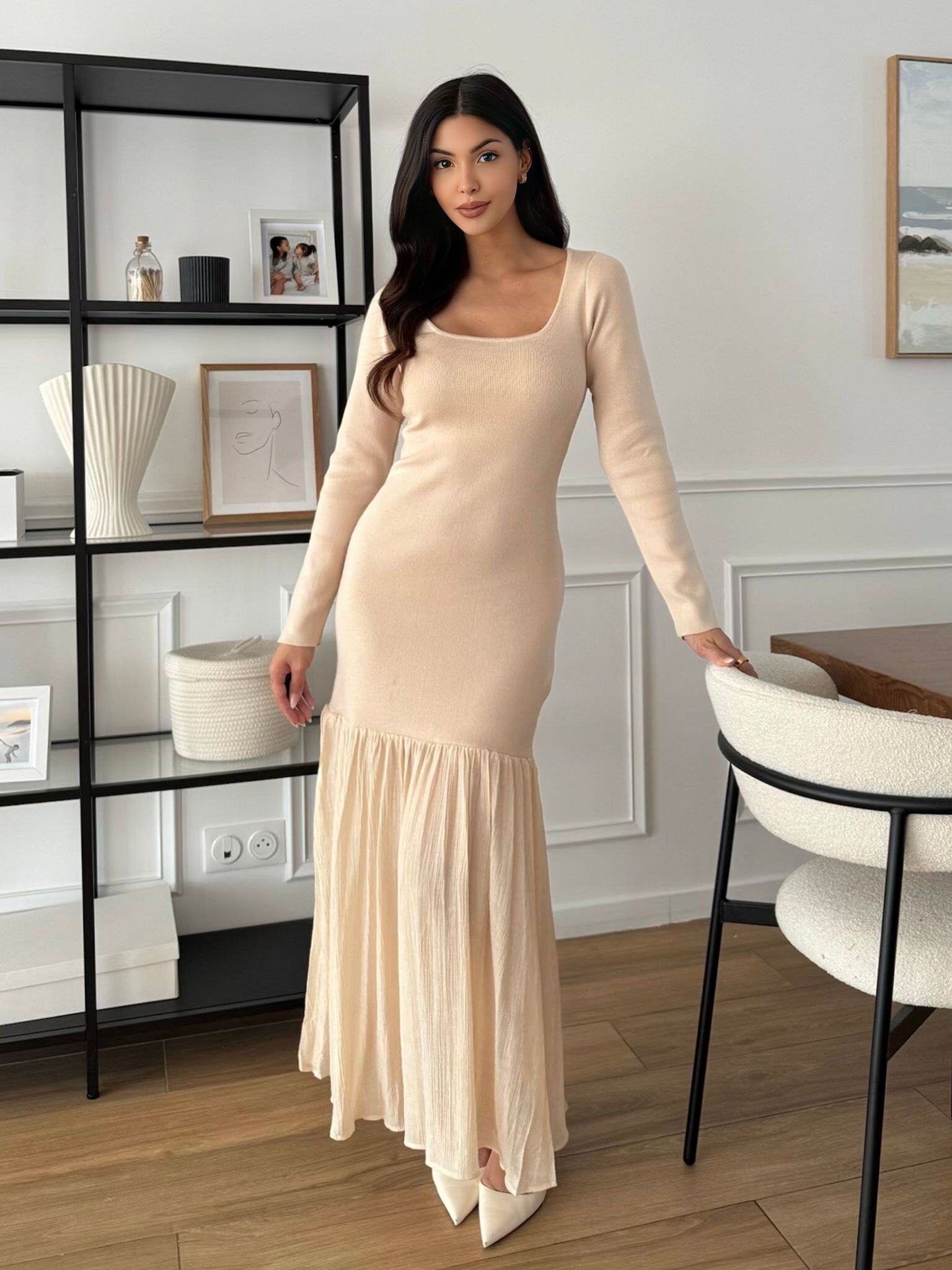 Mayorista Emma & Ashley design - Vestido Largo Elegante de Manga Larga
