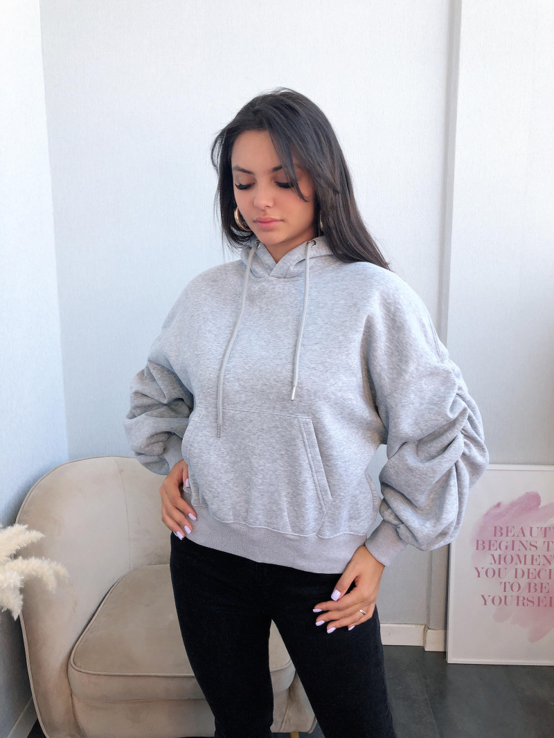 Wholesaler Emma & Ashley design - LONG SLEEVE HOODED SWEATSHIRT WITH KANGAROO POCKET