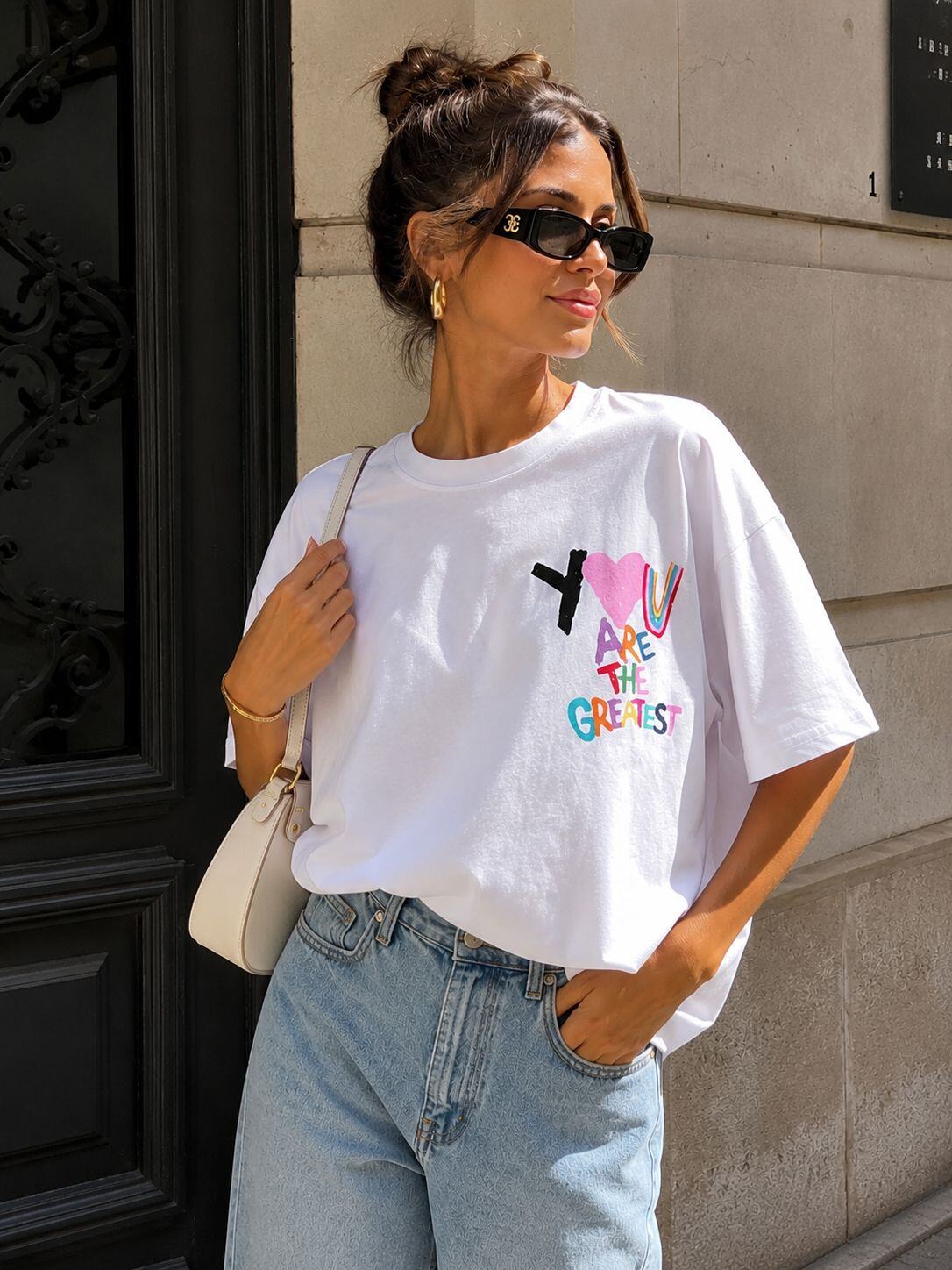 Grossista Emma & Ashley design - T-shirt Donna Oversize You Are The Greatest – Stampa su Schiena e Petto – Pre Autunno-Inverno