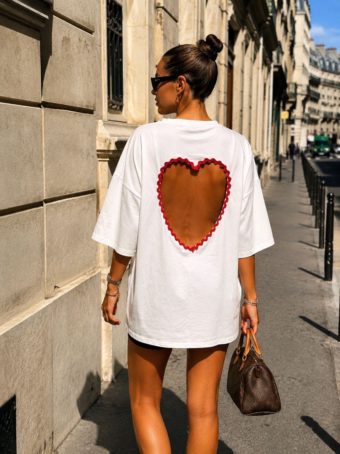 Back Oversized White T Shirt White Oversized Mock Neck – WATC STUDIO