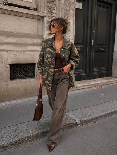 Grossista Emma & Ashley design - Giacca di Jeans Donna Stampa Camouflage Oversize | Collezione Pre-Autunno/Inverno Grossista Emma & Ashley design - Giacca di Jeans Donna Stampa Camouflage Oversize | Collezione Pre-Autunno/Inverno