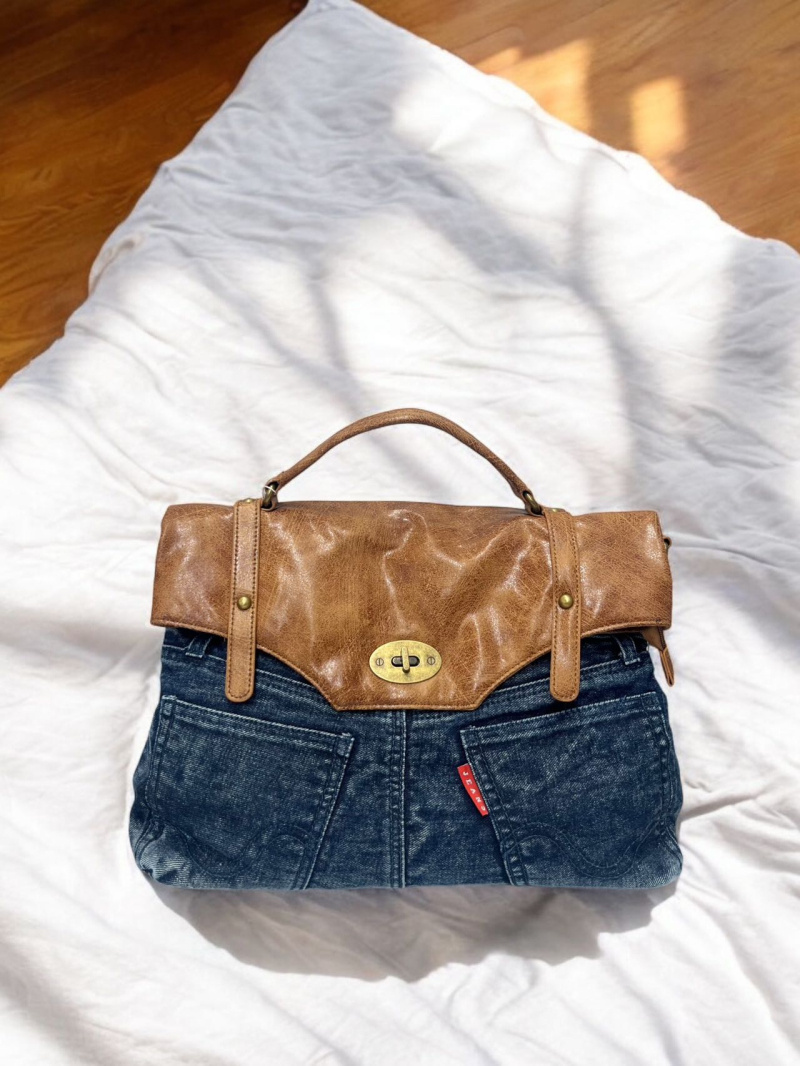 Wholesaler Emma Dore (Sacs) - Bi-material denim handbag