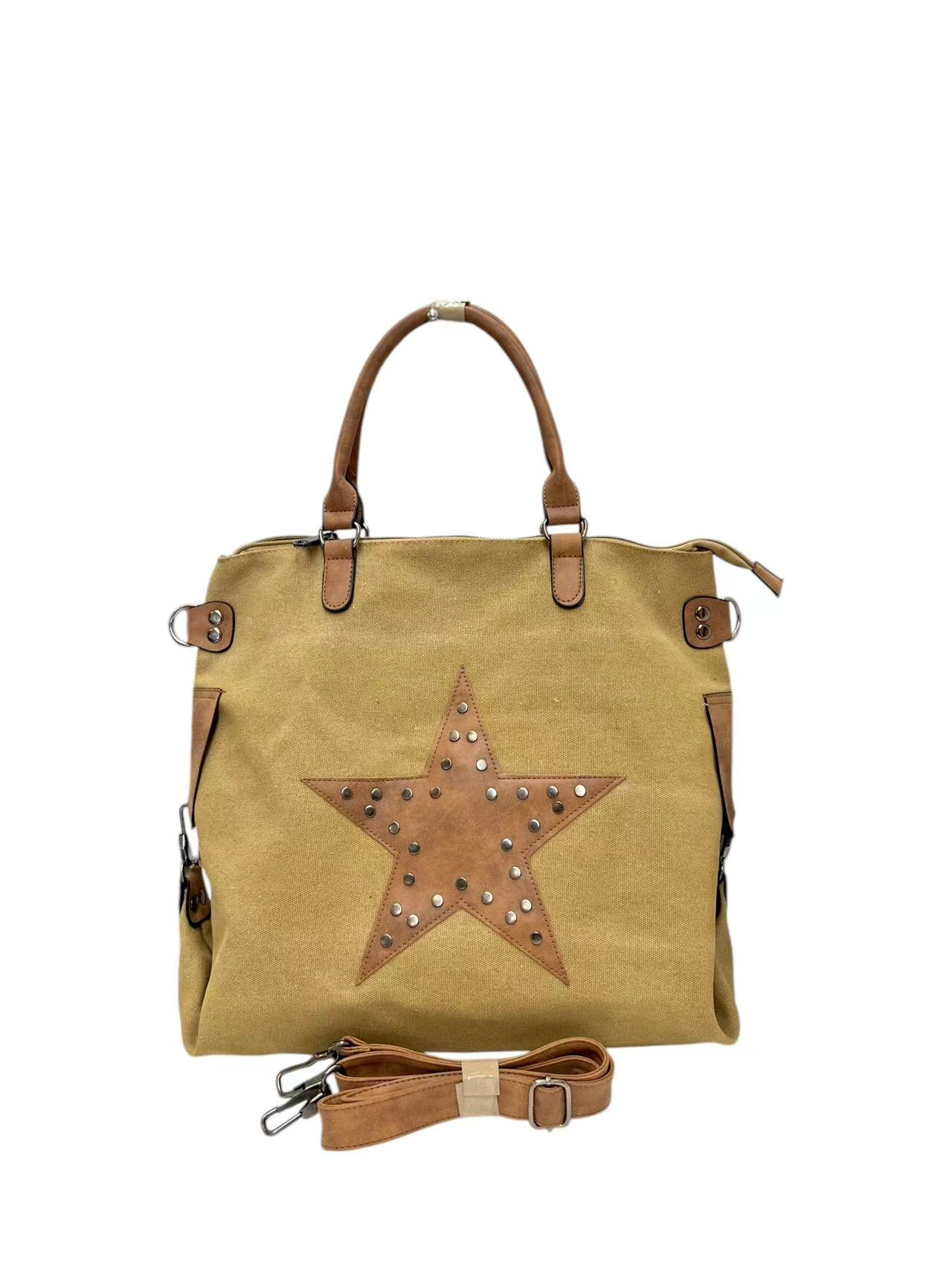 Wholesaler Emma Dore (Sacs) - Handbag in Bi Material canvas, with nail