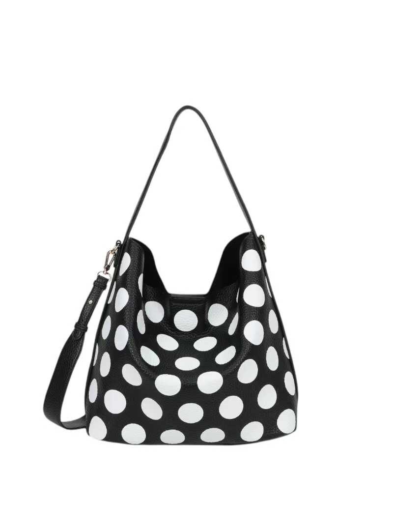 Grossiste Emma Dore (Sacs) - Sac porté épaule avec imprimé petit pois