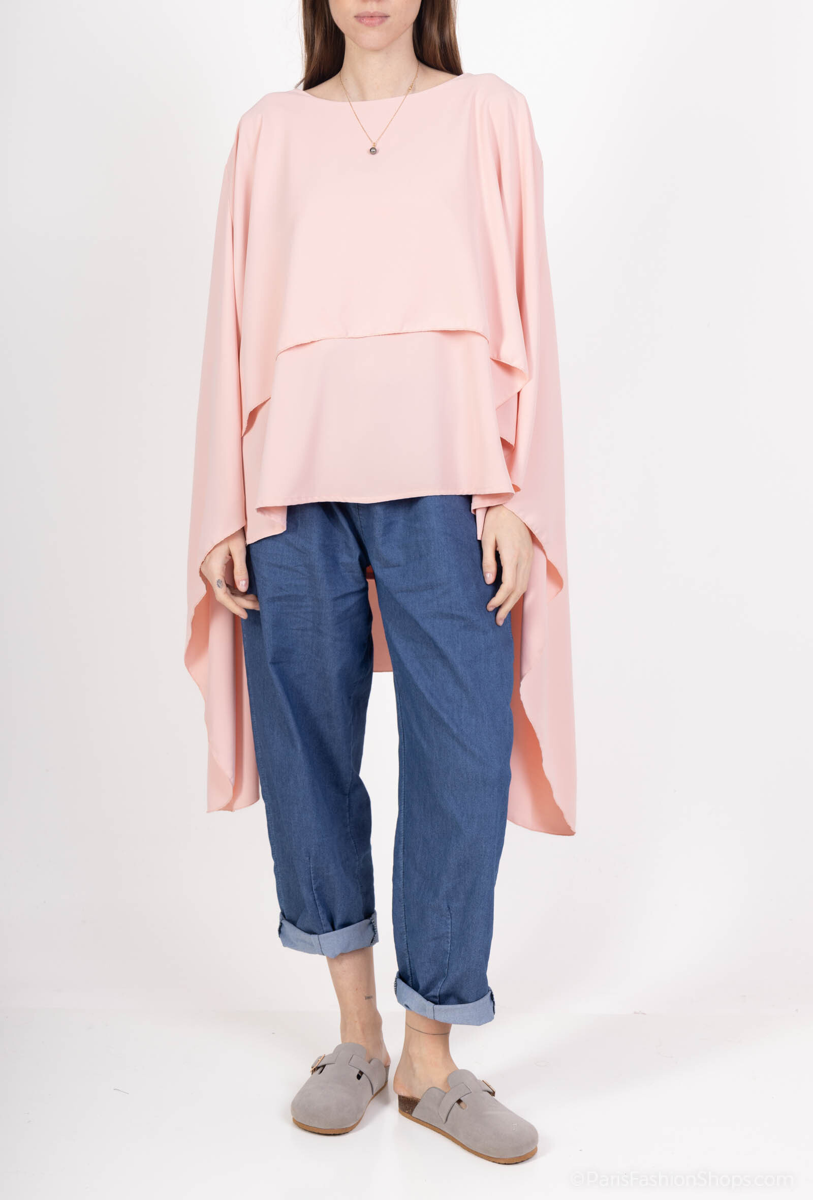 Wholesaler Emma Dore - Ample lined blouse, and elegant round neck