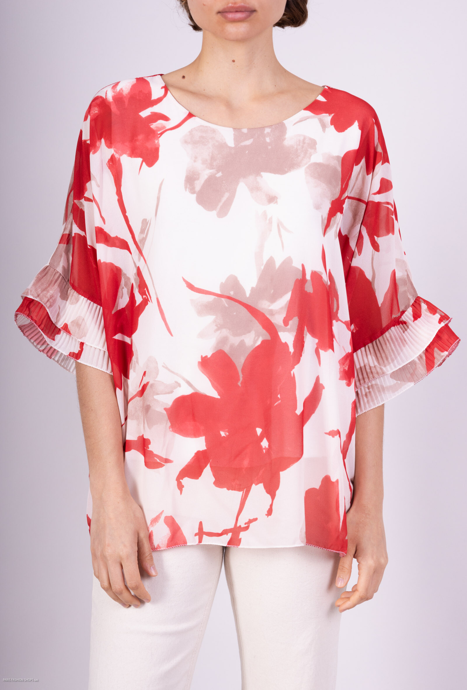 Wholesaler Emma Dore - Pleated sleeve blouse with print