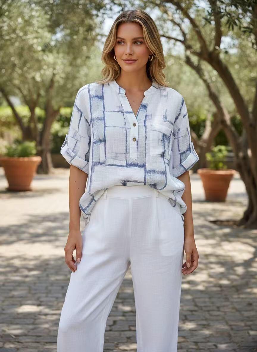 Grossista Emma Dore - Camicia Stampata Taglie 36-42