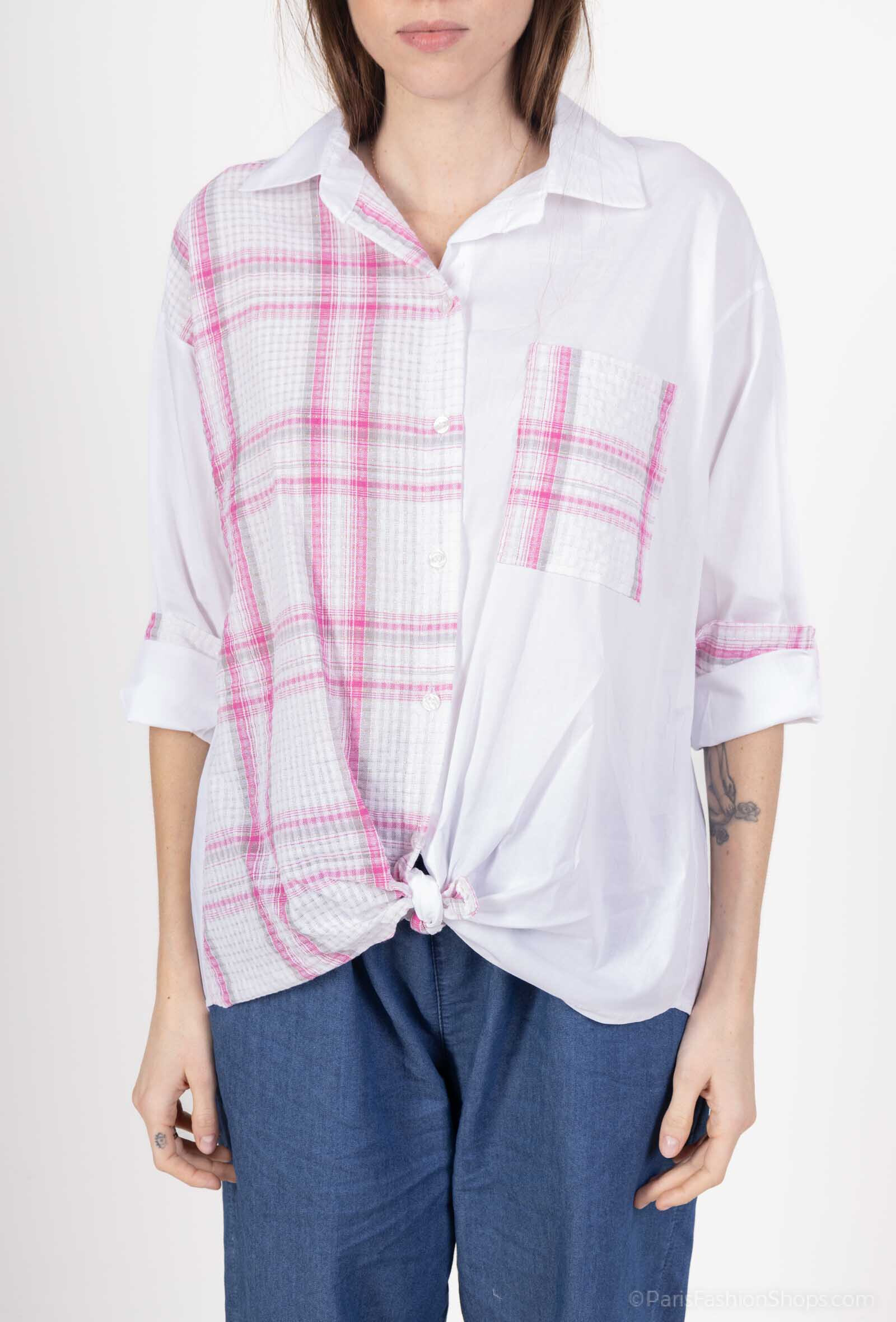 Wholesaler Emma Dore - Checkered bi-matiere shirt