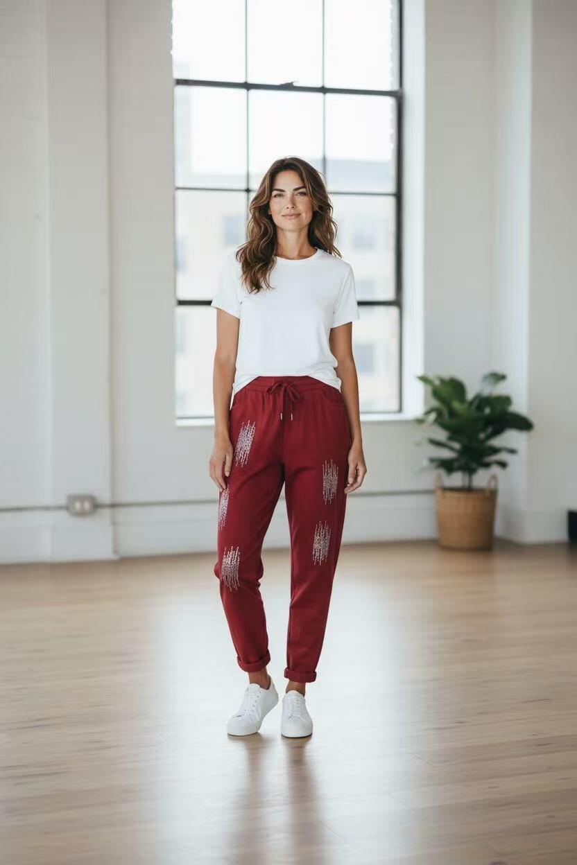 Wholesaler Emma Dore - Women's stretchy pants with sequins