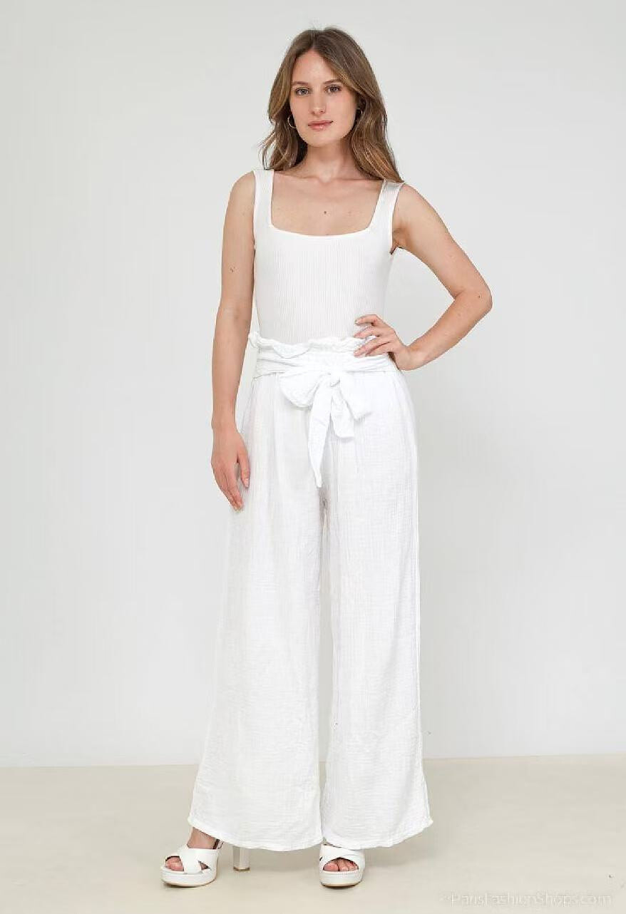 Wholesaler Emma Dore - High-waisted cotton pants