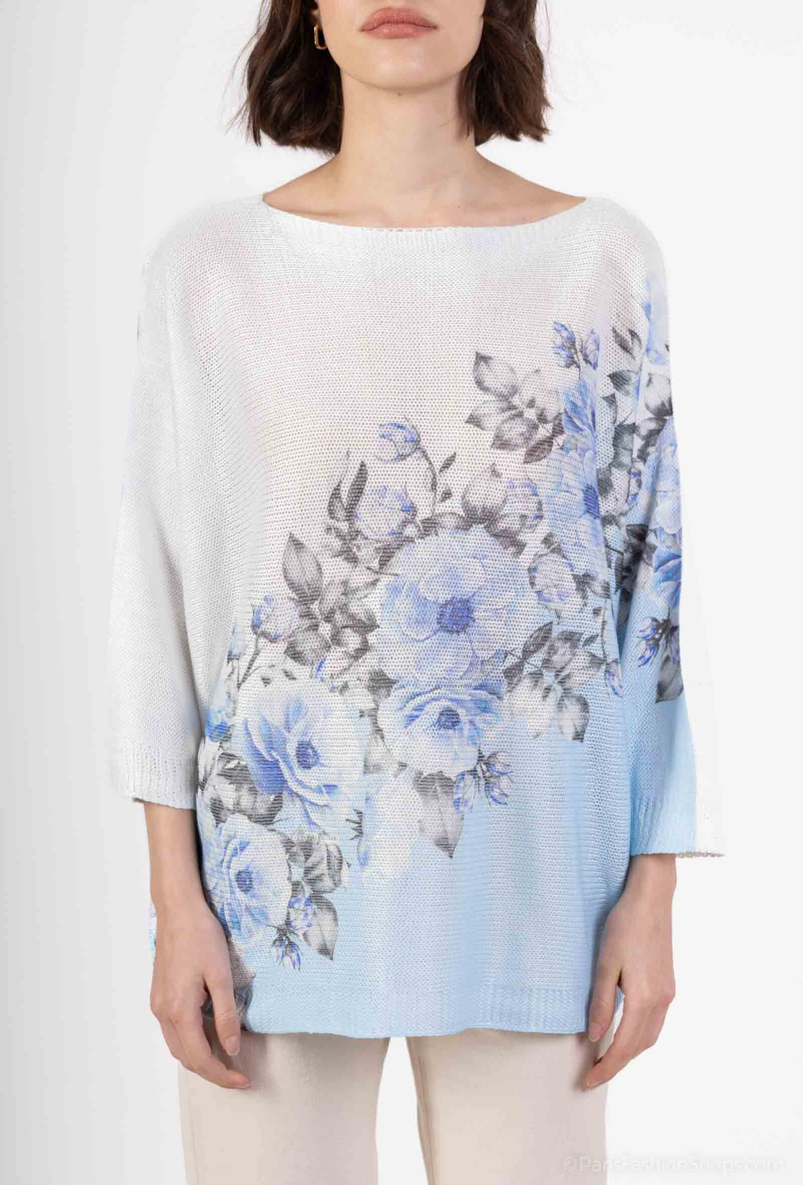Wholesaler Emma Dore - Batwing sleeve floral print sweater