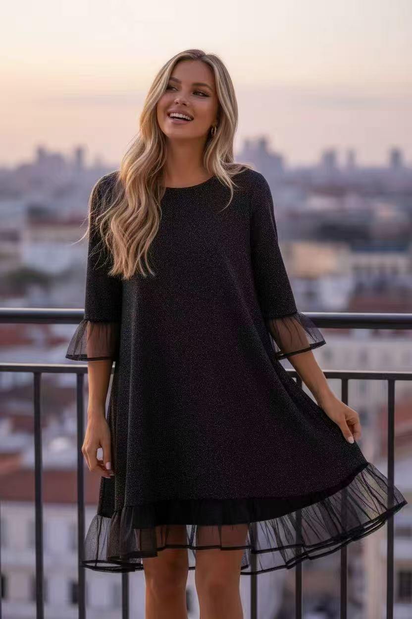 Wholesaler Emma Dore - Sequin Dress with Lace. Sizes 36-42