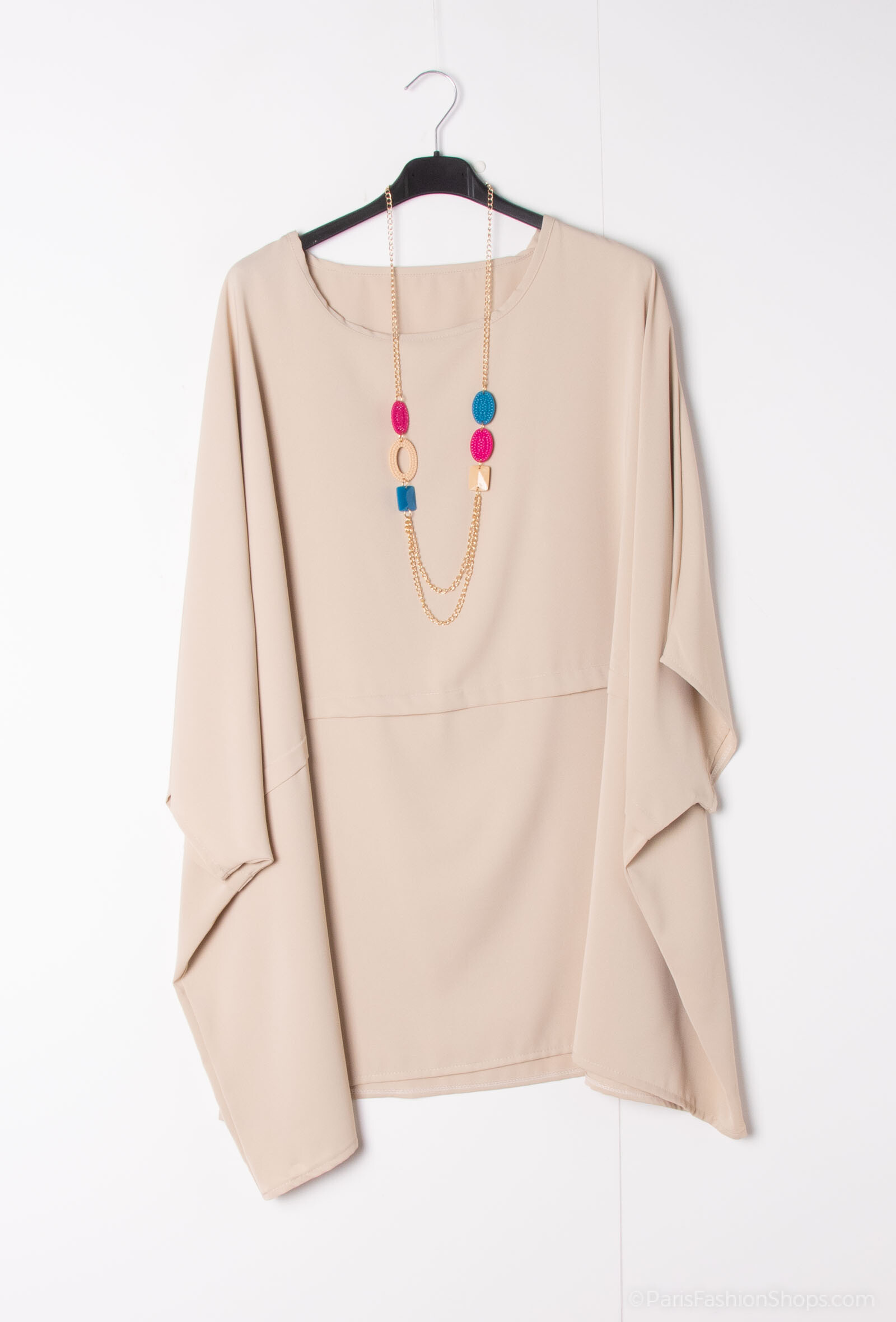 Grossista Emma Dore - Tunico oversize Tunica rotonda con collana