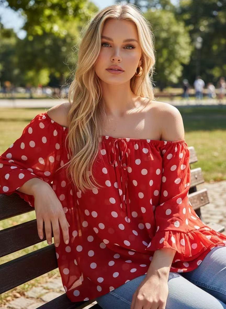 Grossista Emma Dore - Tunica con stampa a pois (38/48
