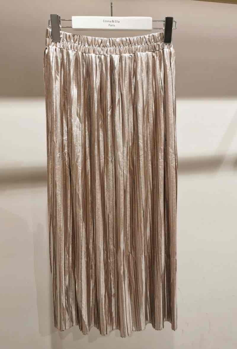 Wholesaler Emma & Ella - Pleated skirt, shiny