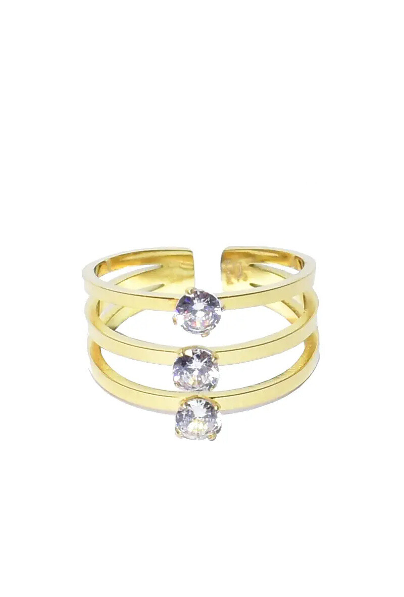 Grossiste Emma Fantaisies - Bague diams taille réglable Or