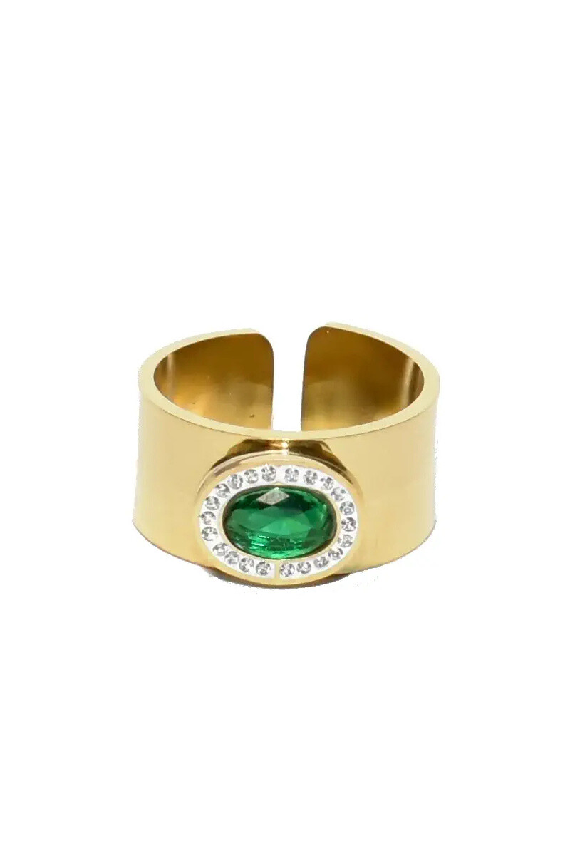 Grossiste Emma Fantaisies - Bague taille réglable pierre précieuse Or