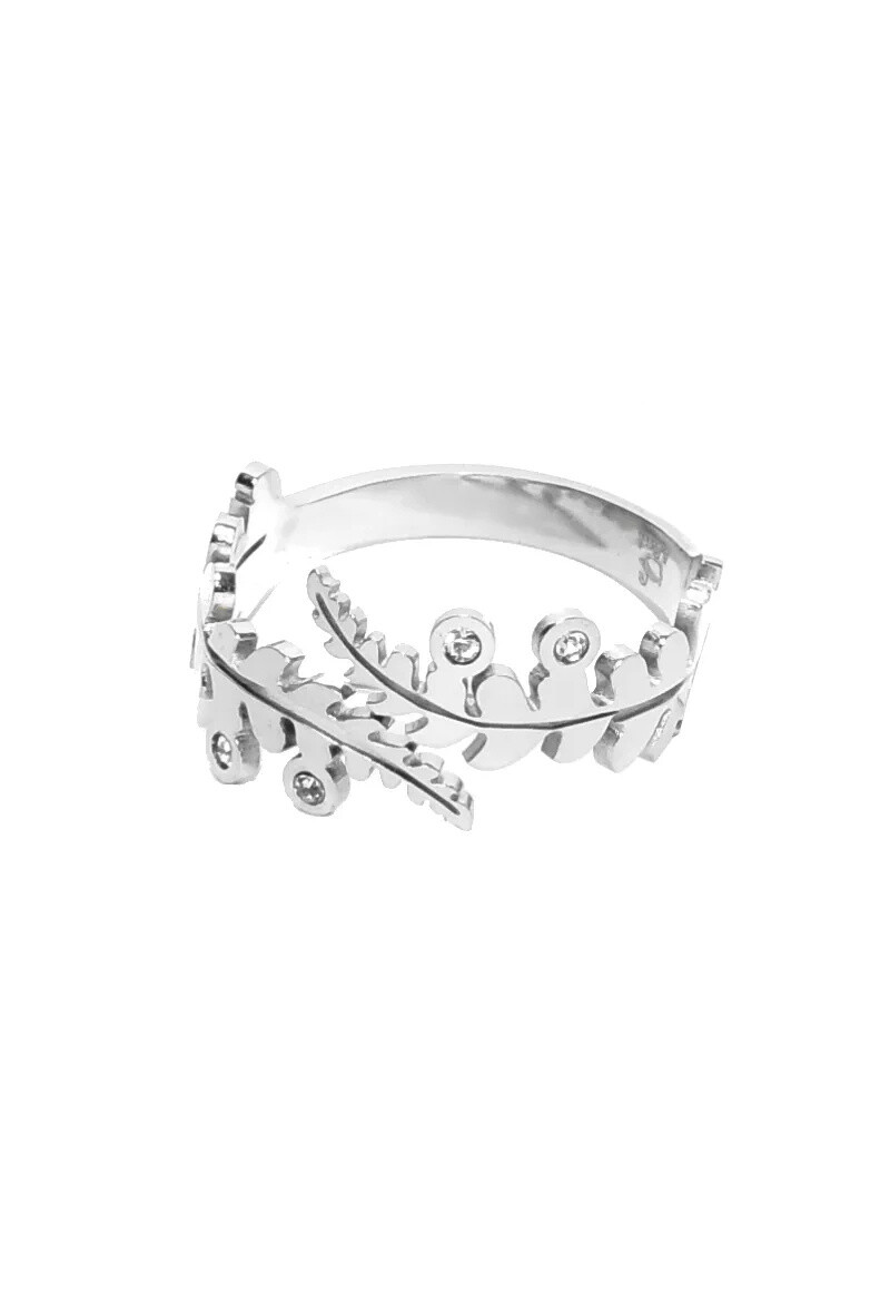 Grossiste Emma Fantaisies - Bague taille réglable feuille Argent