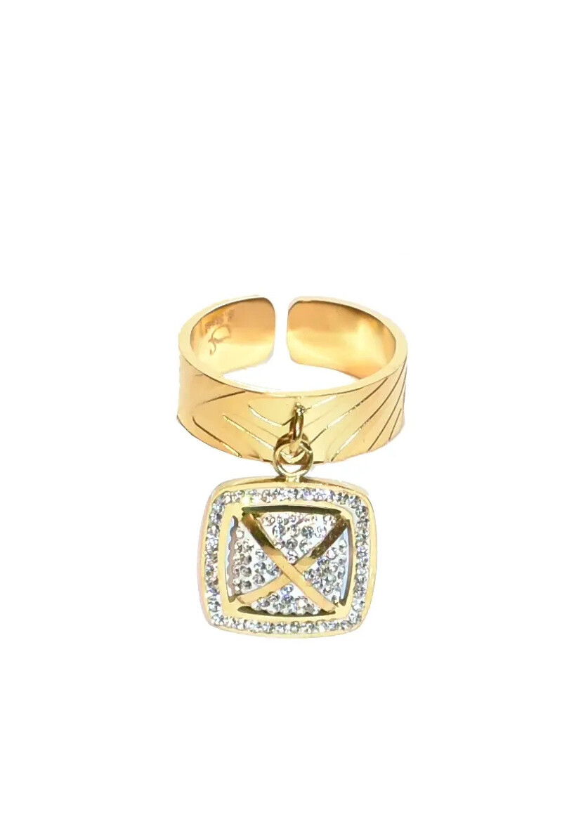 Grossiste Emma Fantaisies - Bague taille réglable pyramide Or