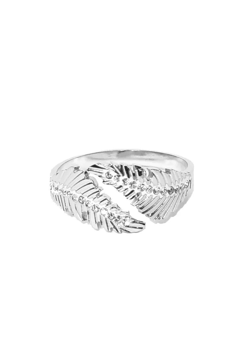 Grossiste Emma Fantaisies - Bague feuille de la vie taille réglable Argent