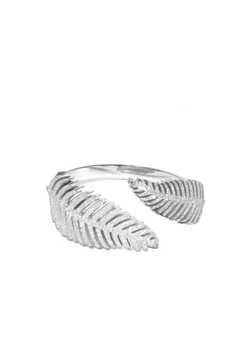 Grossiste Emma Fantaisies - Bague taille réglable feuille de la vie Argent