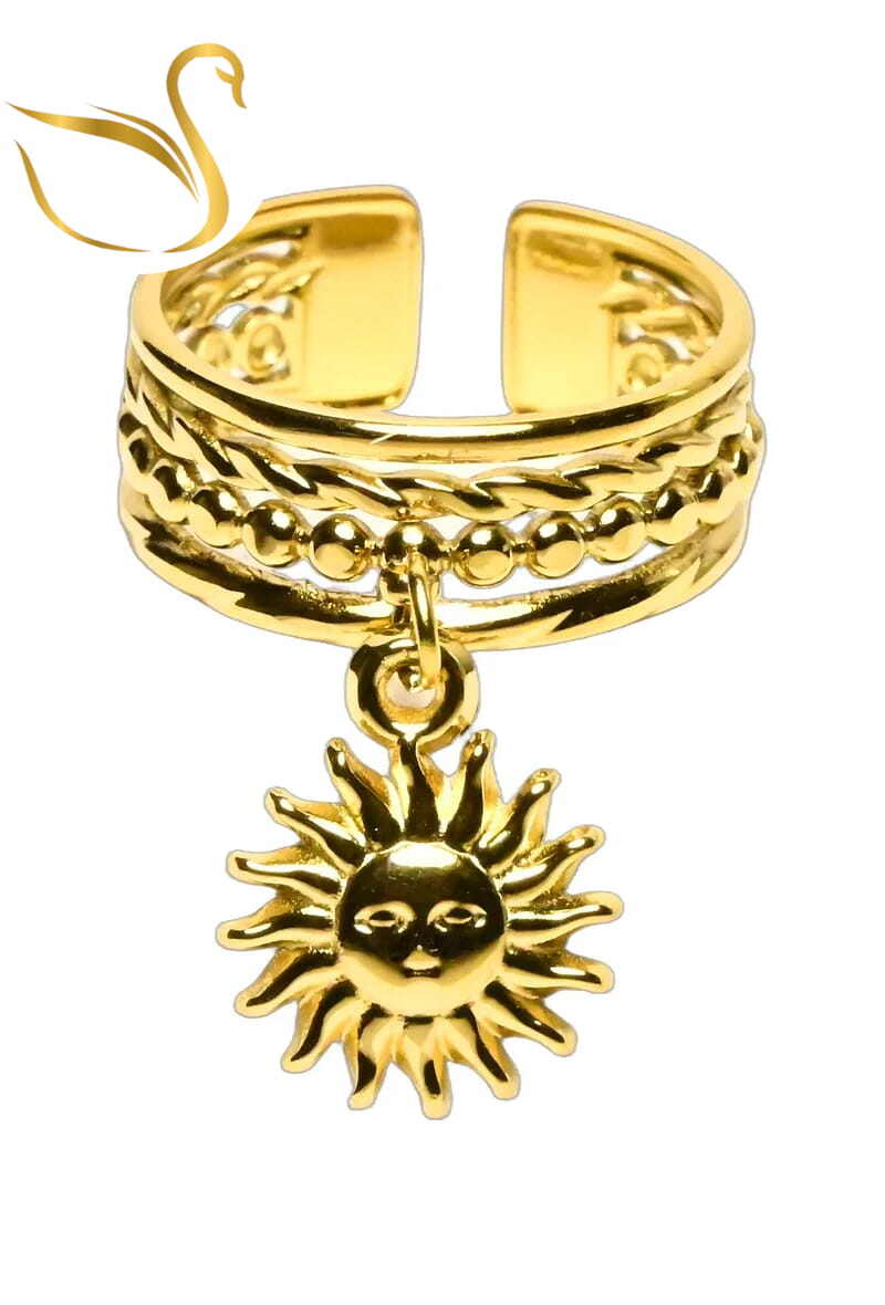 Großhändler Emma Fantaisies - Verstellbarer Ring mit Sonnenanhänger
