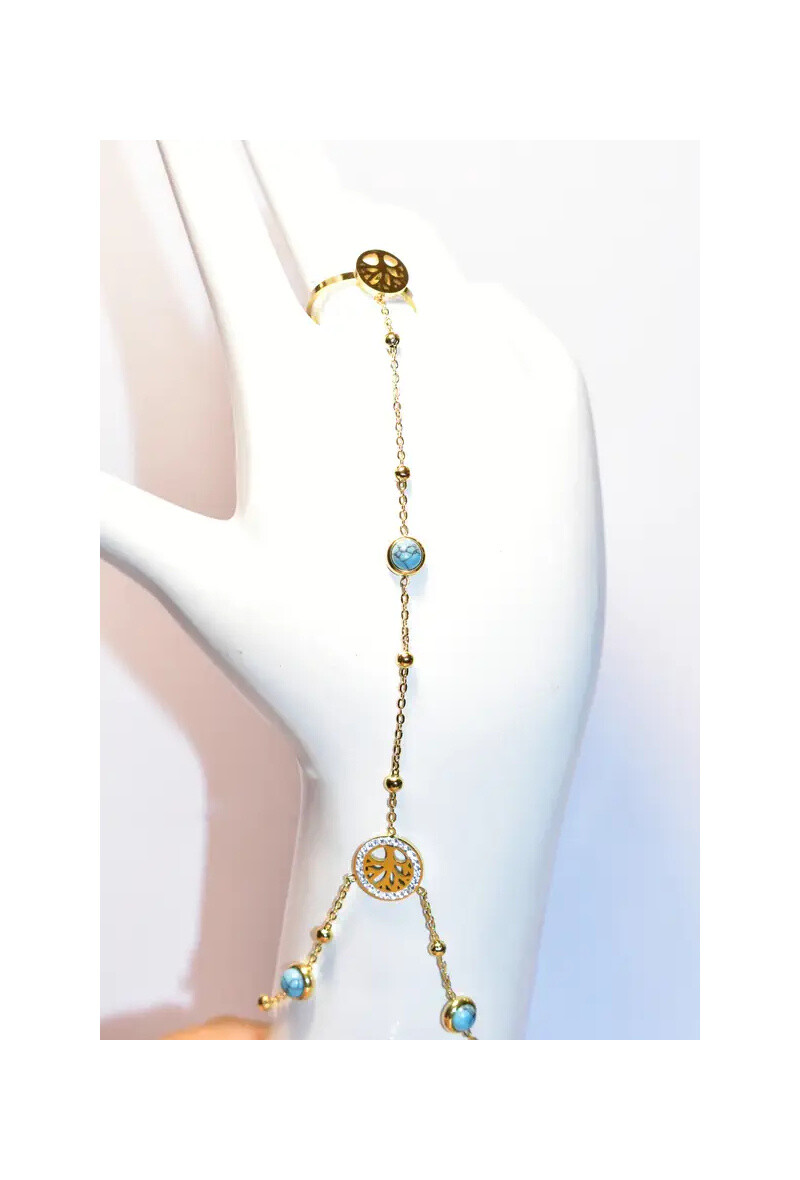 Grossiste Emma Fantaisies - Bague taille réglable arbre de la vie Or