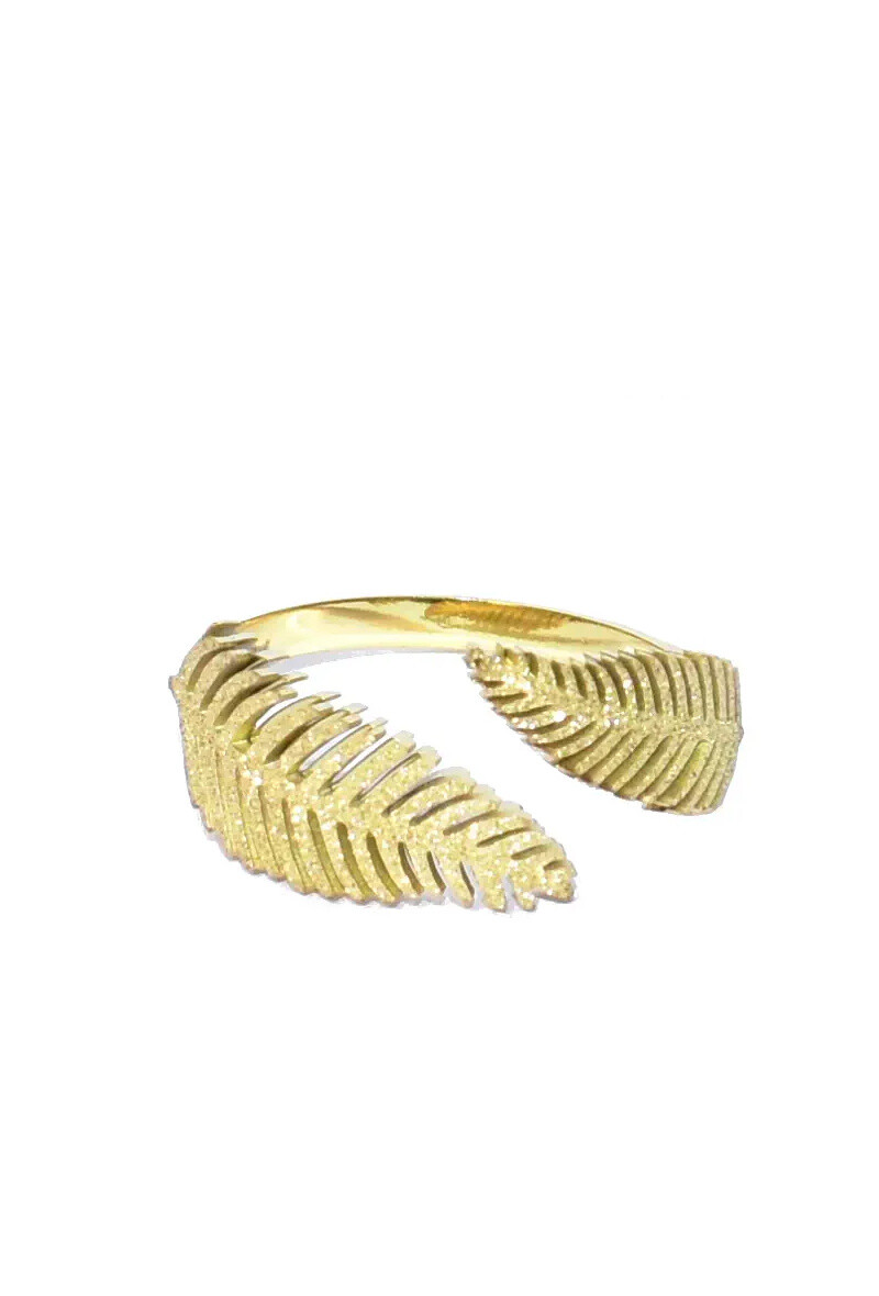 Grossiste Emma Fantaisies - Bague taille réglable feuille Or