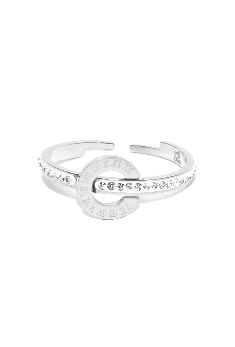 Grossiste Emma Fantaisies - Bague taille réglable chiffre romain Argent