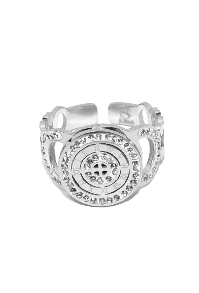 Grossiste Emma Fantaisies - Bague taille réglable chiffre romain Argent