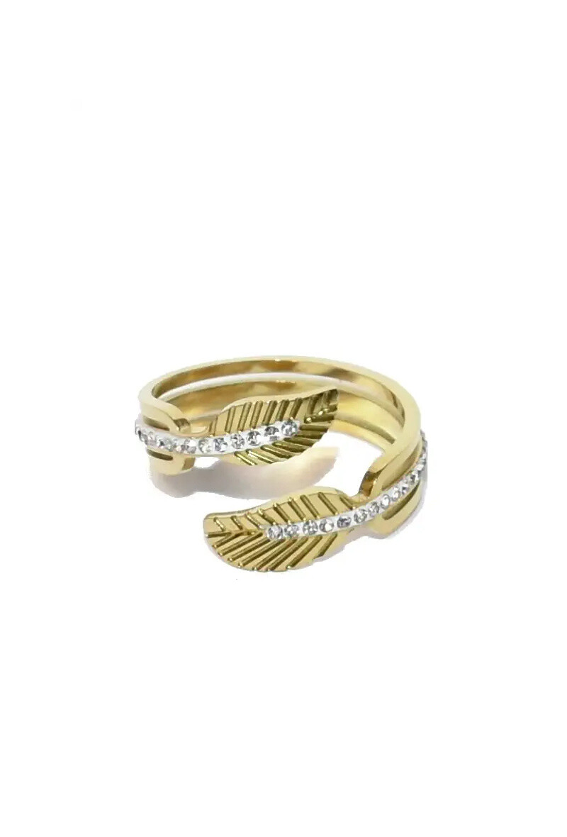 Grossiste Emma Fantaisies - Bague taille réglable feuille Or
